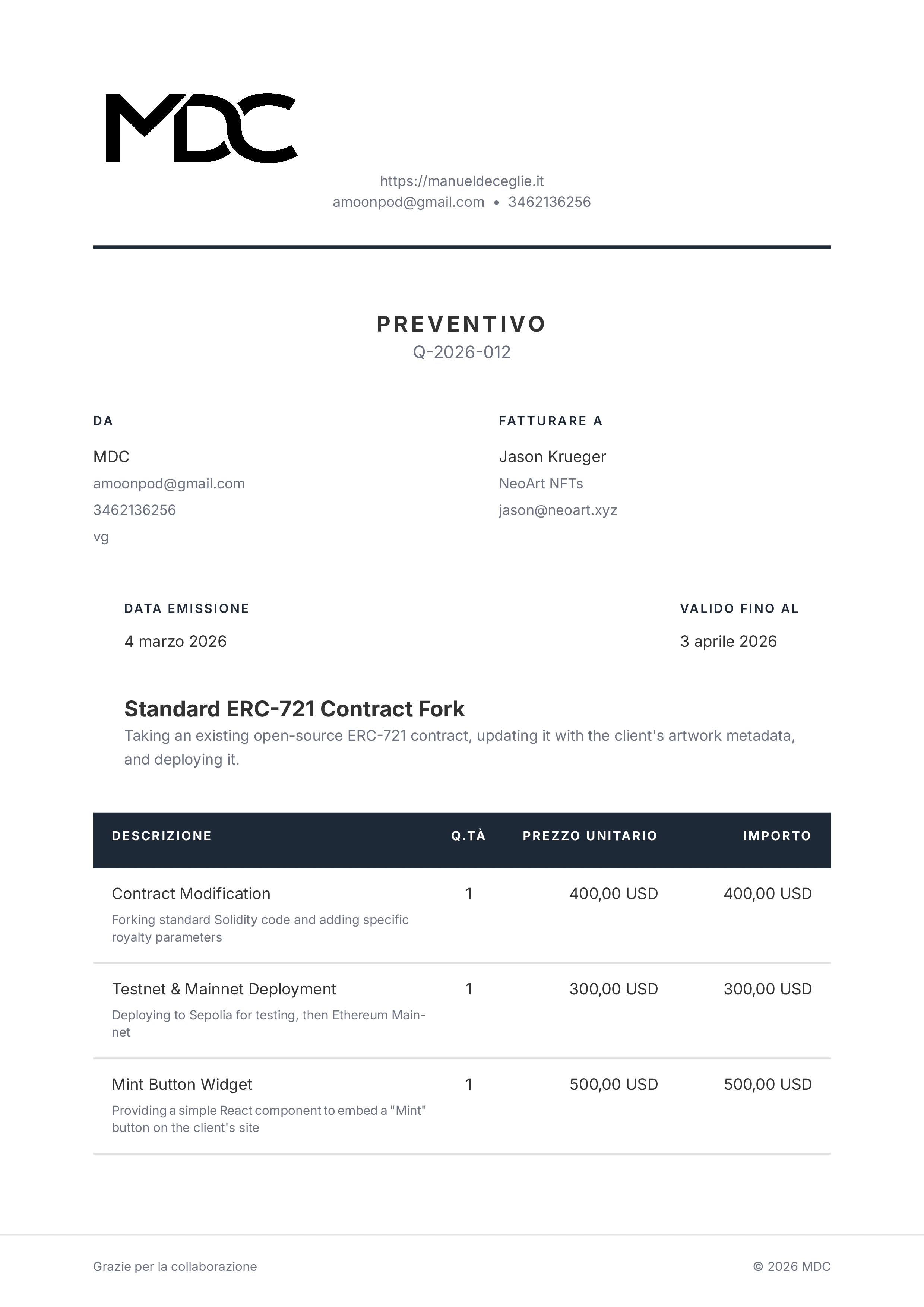 Classic template preview